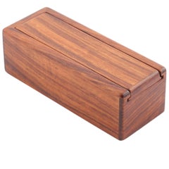 Vintage Wooden Box with Sliding Top by Jerry Madrigale, circa 1980s