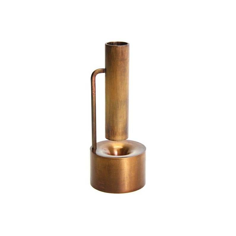 Miniature Bud Vase 1, Made from Brass and Patinated Finish