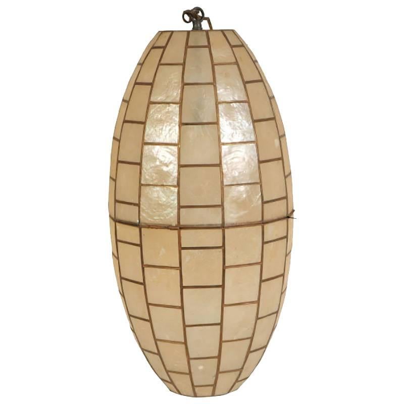Vintage Capiz Geometric Pendant Light