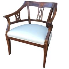 19th Century Biedermeier Fruitwood Open Armchair