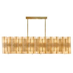 Murano "Scavo" Glass and Brass Chandelier 1