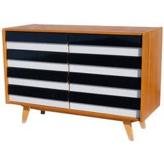 Black and White Striped Chest of Drawers by Jiri Jiroutek, circa 1960s