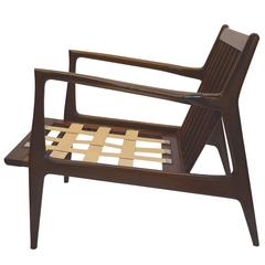 Mid-Century Ib Kofod-Larsen for Selig Walnut Lounge Chair