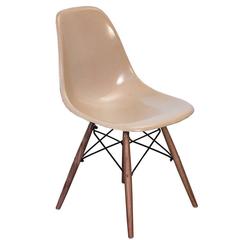 Eames Fiberglass Greige Shell Chairs on Walnut Dowel Base 5