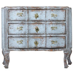 Early 19th Century Swedish Painted Serpentine Chest of Drawers Commode