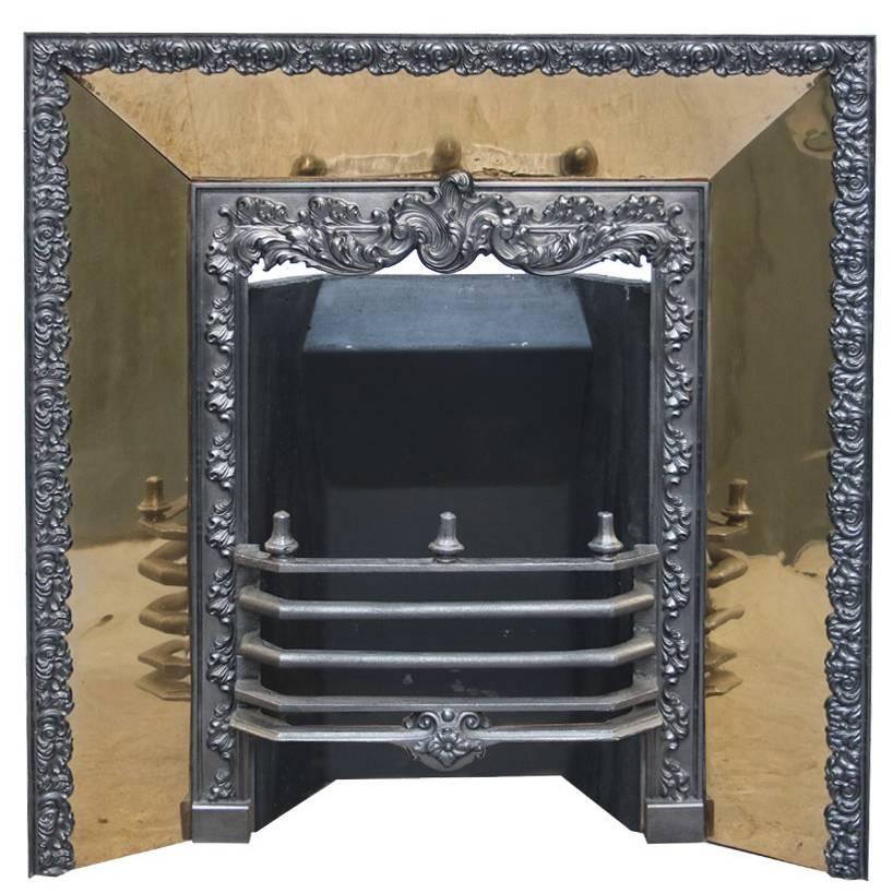 SOLID BRASS TRADITIONAL CLASSIC GAS FIRE FRET FRONT GRATE SURROUND ASH TRAY COVE 