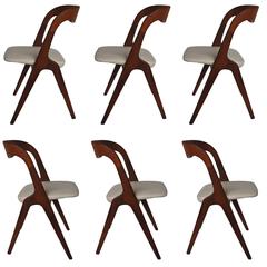 Rare Set of Six Vamo Sonderborg Dining Chairs