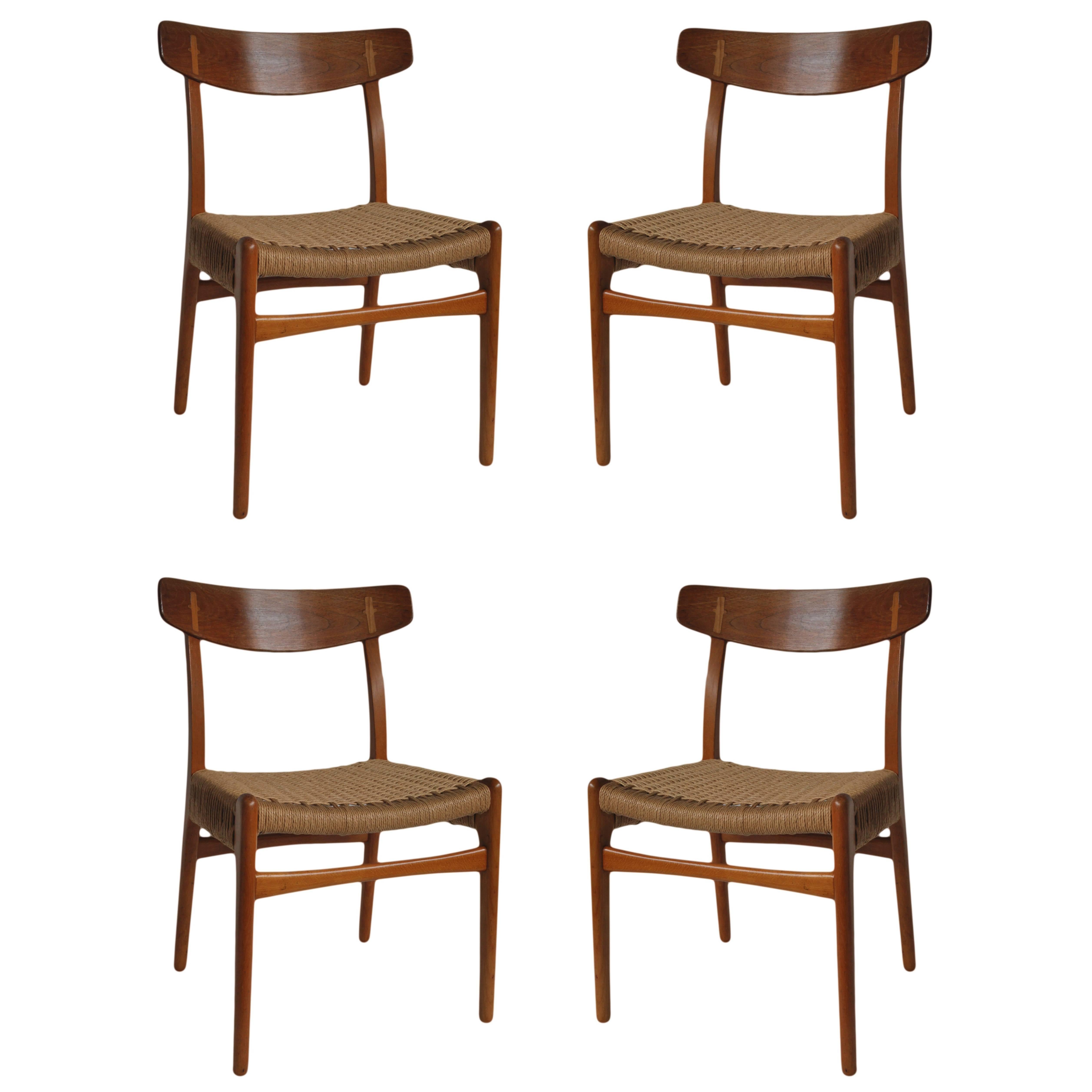 Early Hans Wegner CH23 Dining Chairs, Set of Four