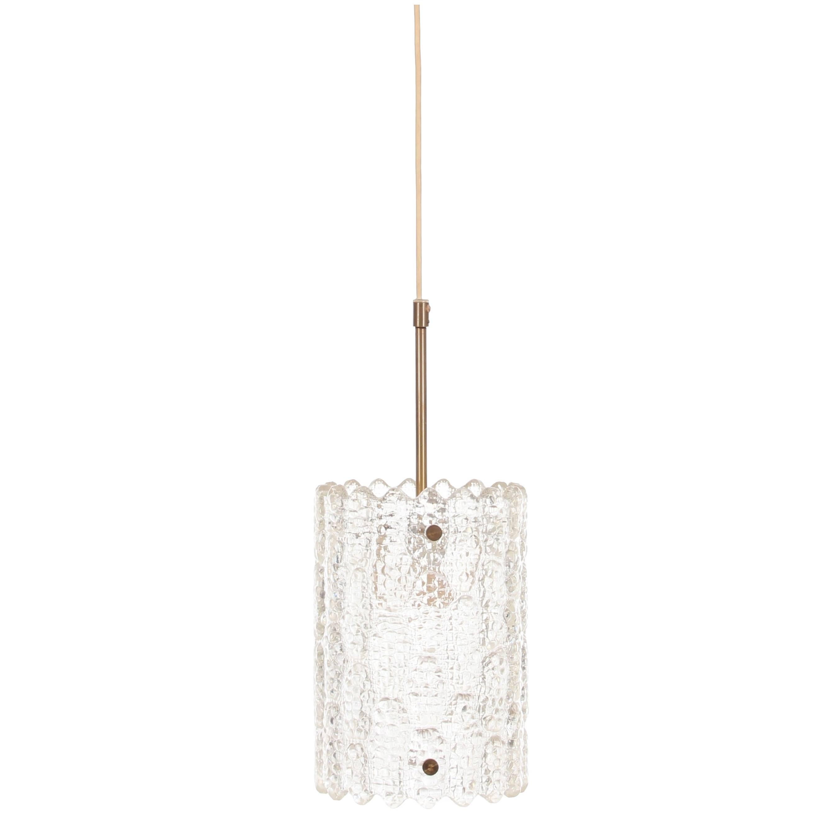 Lampe à suspension moderne en cristal de style mi-siècle moderne, Carl Fagerlund