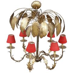 Decorative French Palm Chandelier Mid-Century Modern