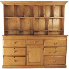 Rustic Irish Pine Dresser with Plate Rack