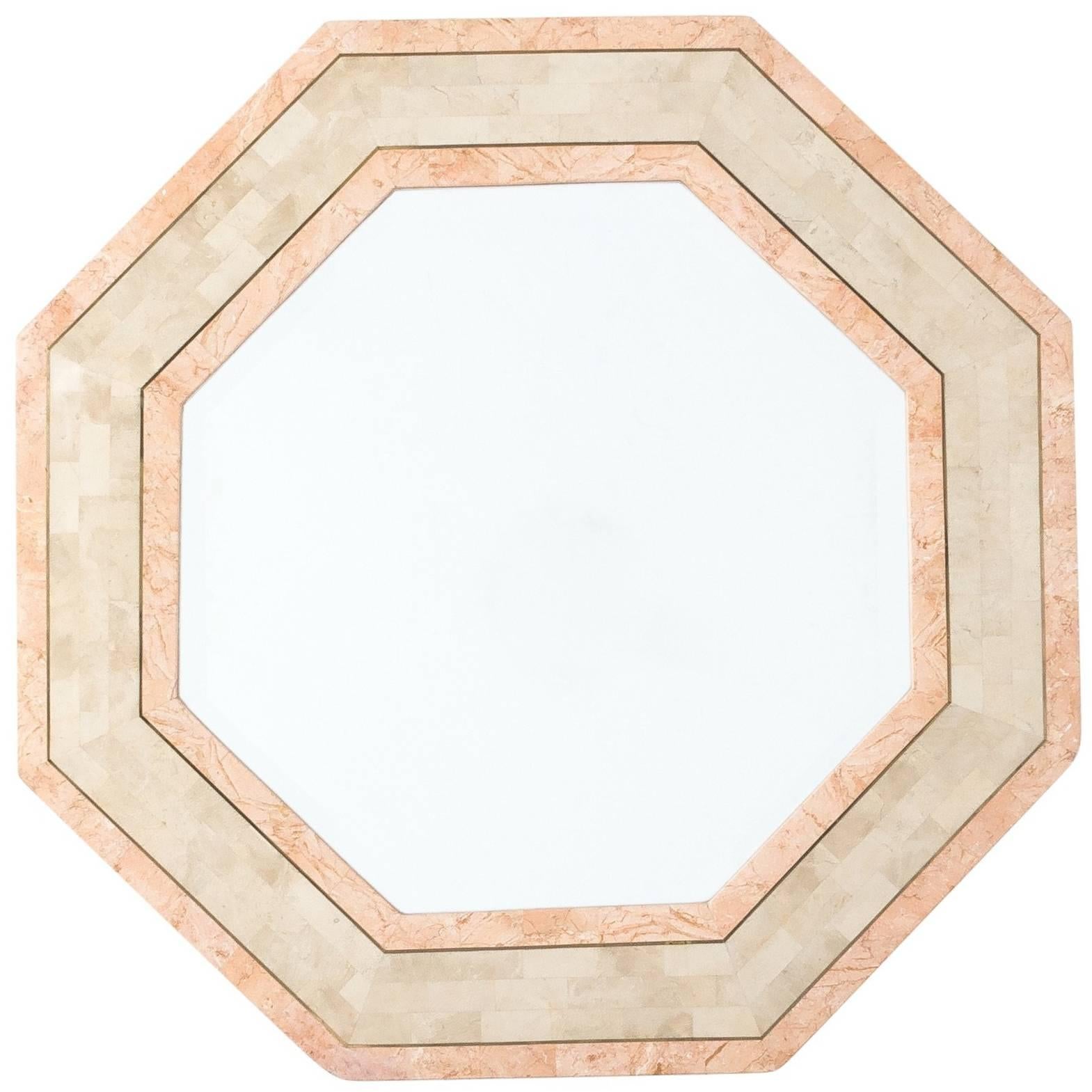 Maitland-Smith Octagonal Tessellated Stone Mirror