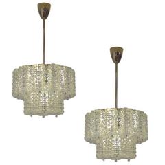 Vintage Pair of Crystal Chandeliers by Austrolux of Austria circa 1960