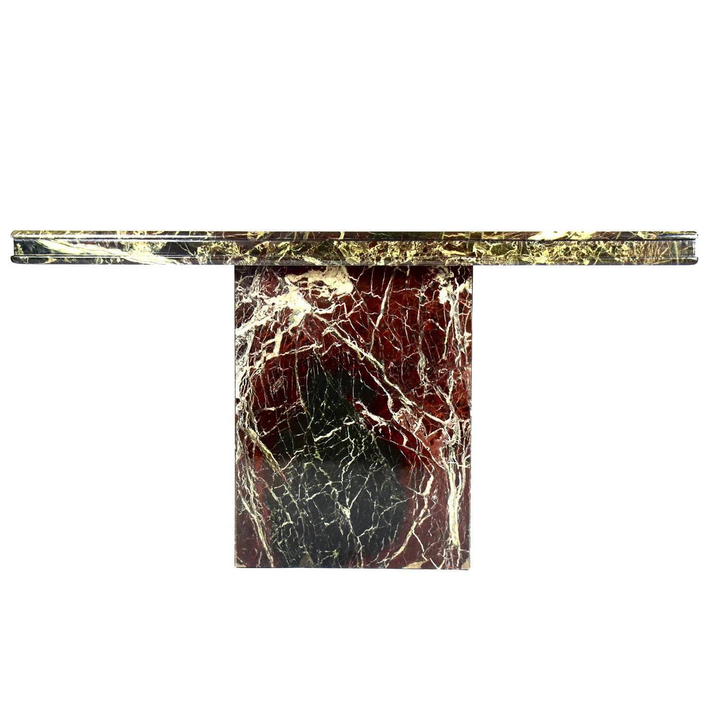 Vintage Rosso Levanto Marble Console