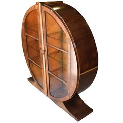 1930s Art Deco English Display Cabinet in Walnut 5