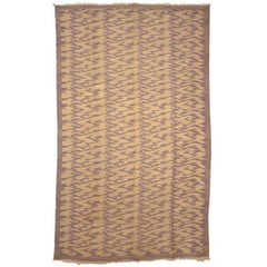 Retro Mid-Century Modern Wool Kilim Rug with Tiger Pelt Pattern