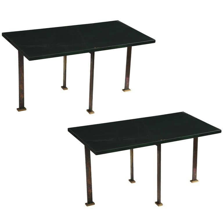 Maison Leleu Pair of Side Tables, 1963, Offered by Maison Gerard