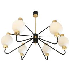 Six-Light Chandelier in the Manner of Stilnovo, Italy, 1960s 6