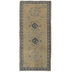 Vintage Oushak Gallery Rug from Mid-20th Century Turkey with Floral Design