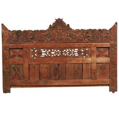 King Headboard Comprised of Antique Asian Fragments