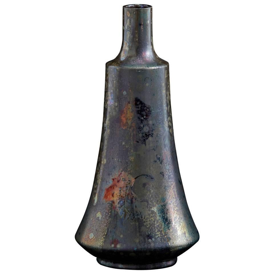 19th Century Symbolist Iridescent Bottle Vase by Lucien Levy-Dhurmer For Sale