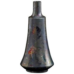 19th Century Symbolist Iridescent Bottle Vase by Lucien Levy-Dhurmer