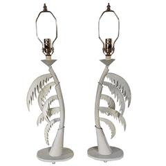 Italian Palm Shaped Tole Lamps 10