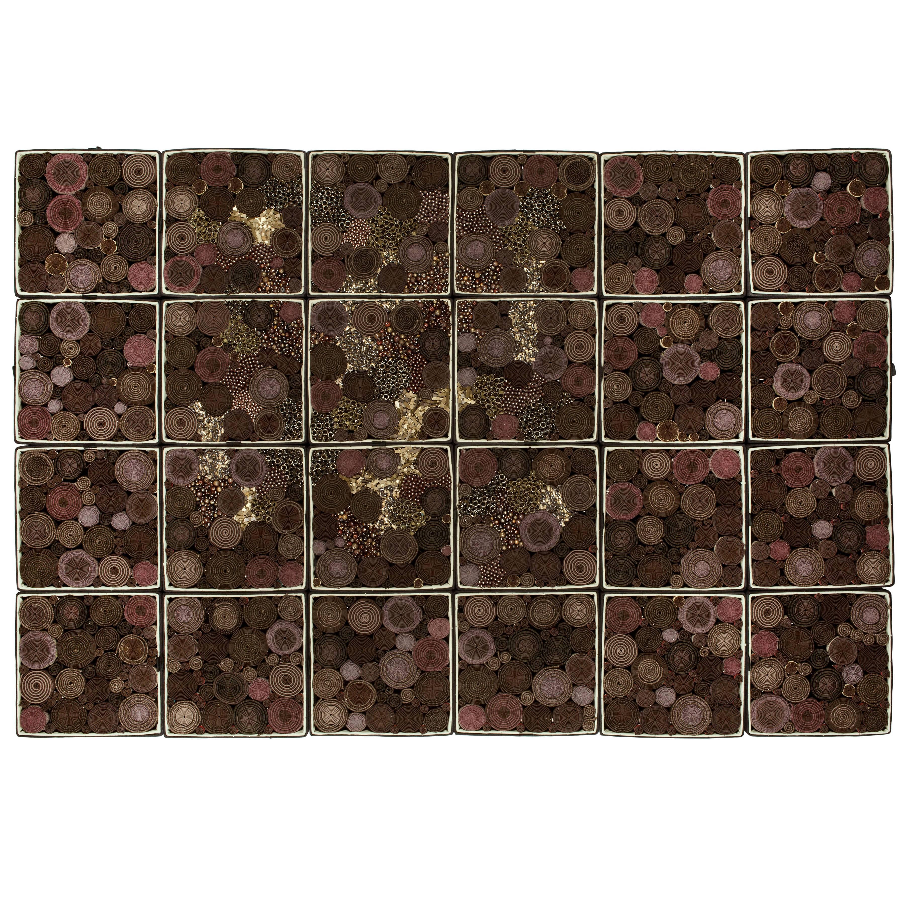 Steven and William Ladd "Chocolate" in Beads, Fabric and Board Boxes, 2013