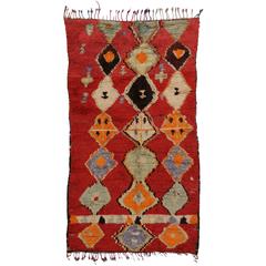 Mid-Century Modern Vintage Berber Moroccan Rug with Tribal Design 12