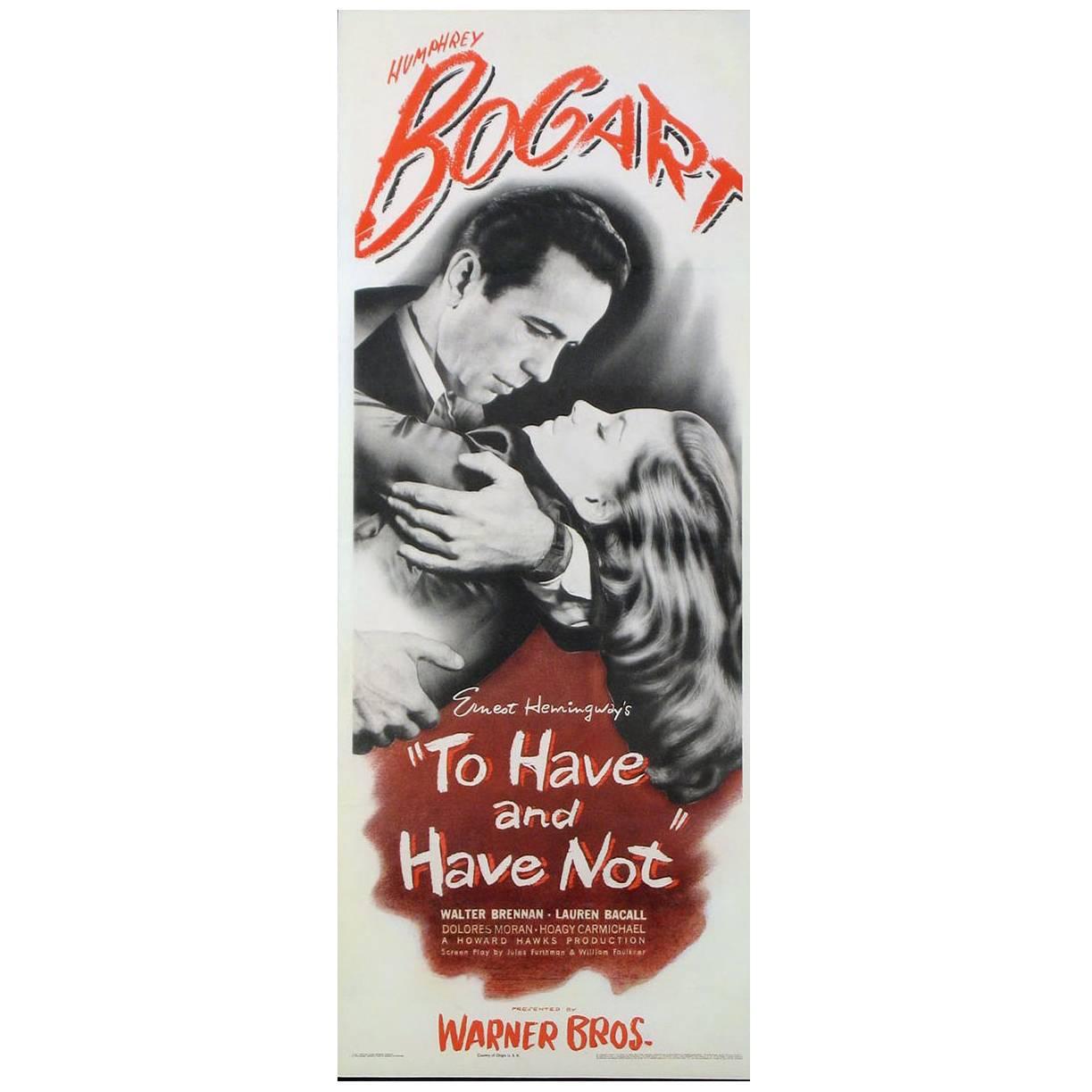 "To Have And Have Not" Film Poster, 1944 For Sale
