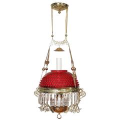 Antique Victorian Parlor Lamp with Cranbury Hobnail Shade