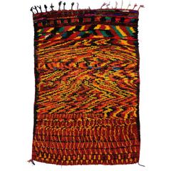 Mid-Century Modern Vintage Berber Moroccan Rug with Tribal Design 8
