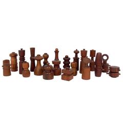 Collection of 20 Sculptural Danish Modern Pepper Mills