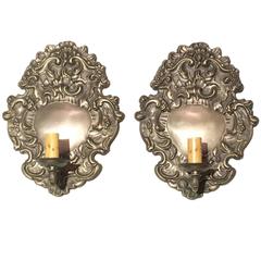 Pair of Silver Plated Sconces 5