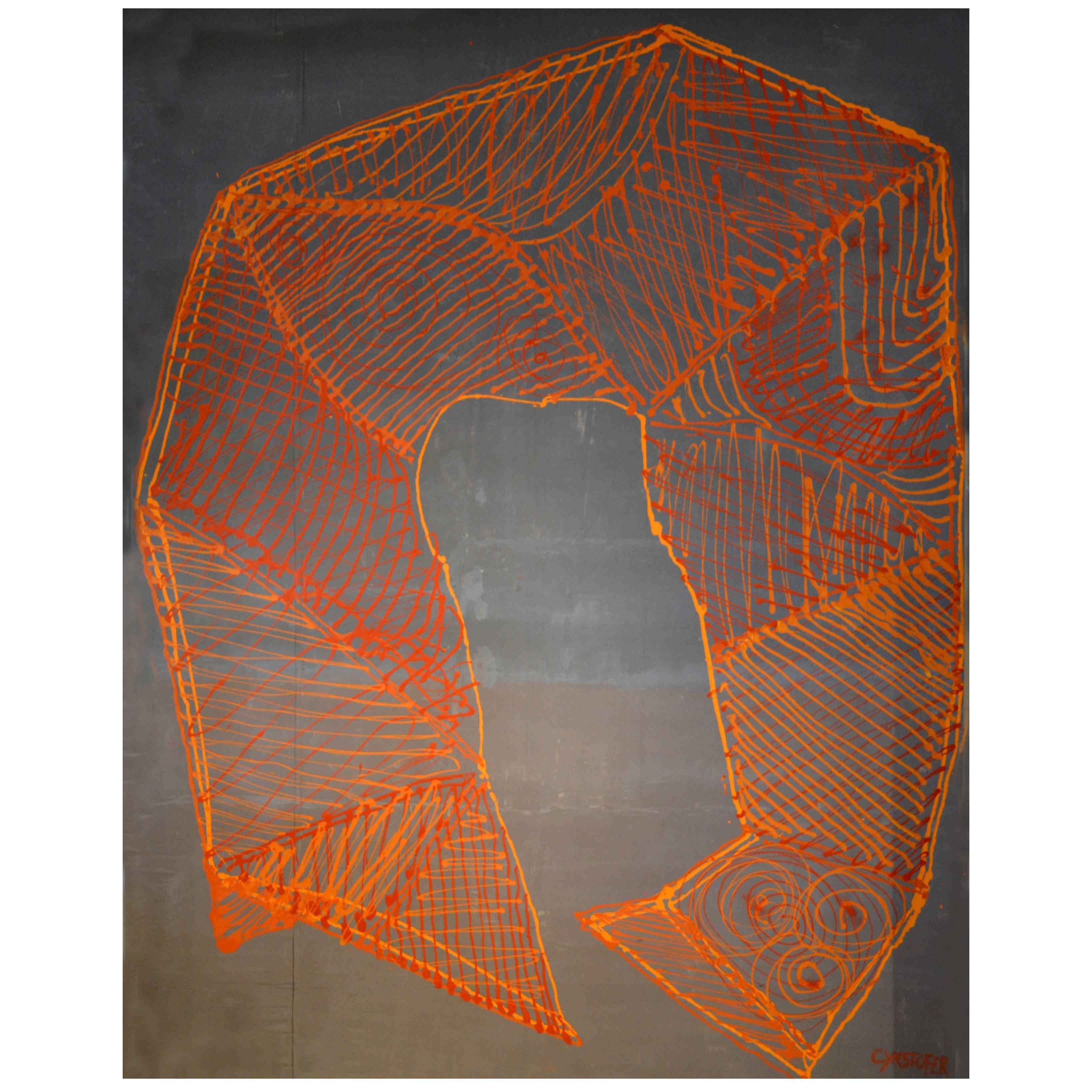 Large Extraordinary Abstract Painting by Christopher Shoemaker For Sale