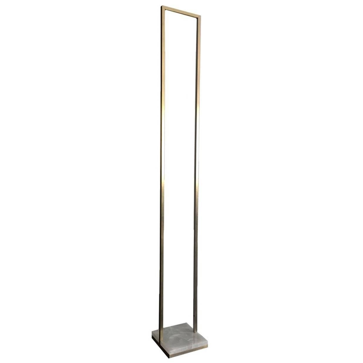 Exquisite 'Floorframe' Floor Lamp in Marble and Brass