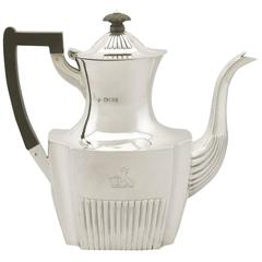 Antique Victorian Queen Anne Style Sterling Silver Coffee Pot 4
