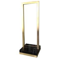 Elegant 'Tableframe' Table Lamp in Brass and Black Marble