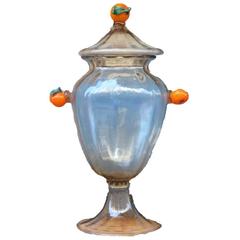 Antique Big and Rare Patisserie Angelo Barovier Murano glass Vase