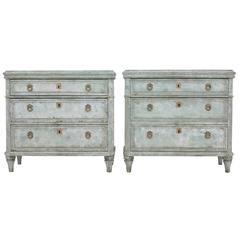 Pair of 19th Century Swedish Painted Commodes Chest of Drawers 5