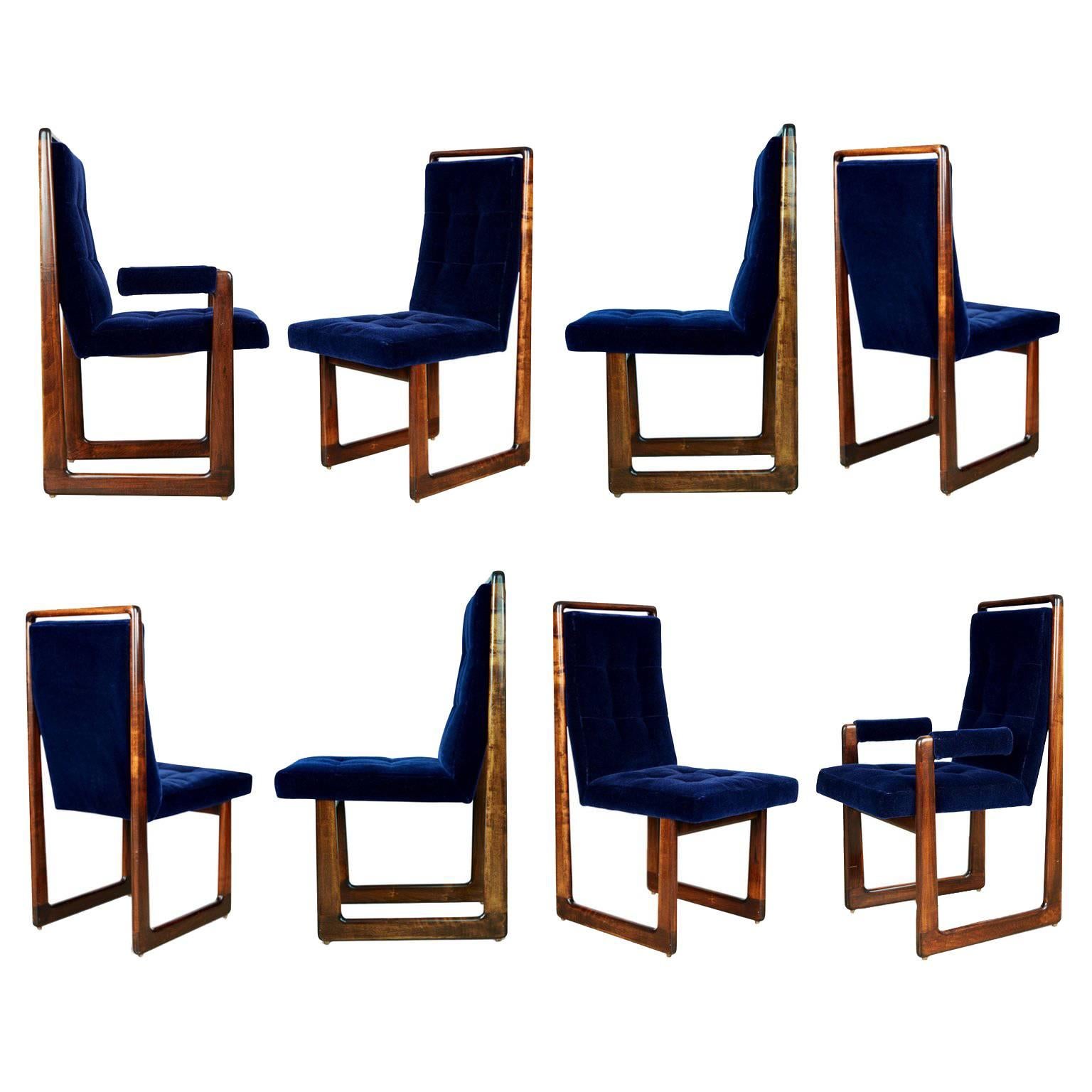 Vladimir Kagan Signed Cubist Dining Chairs, Set of Eight, circa 1960