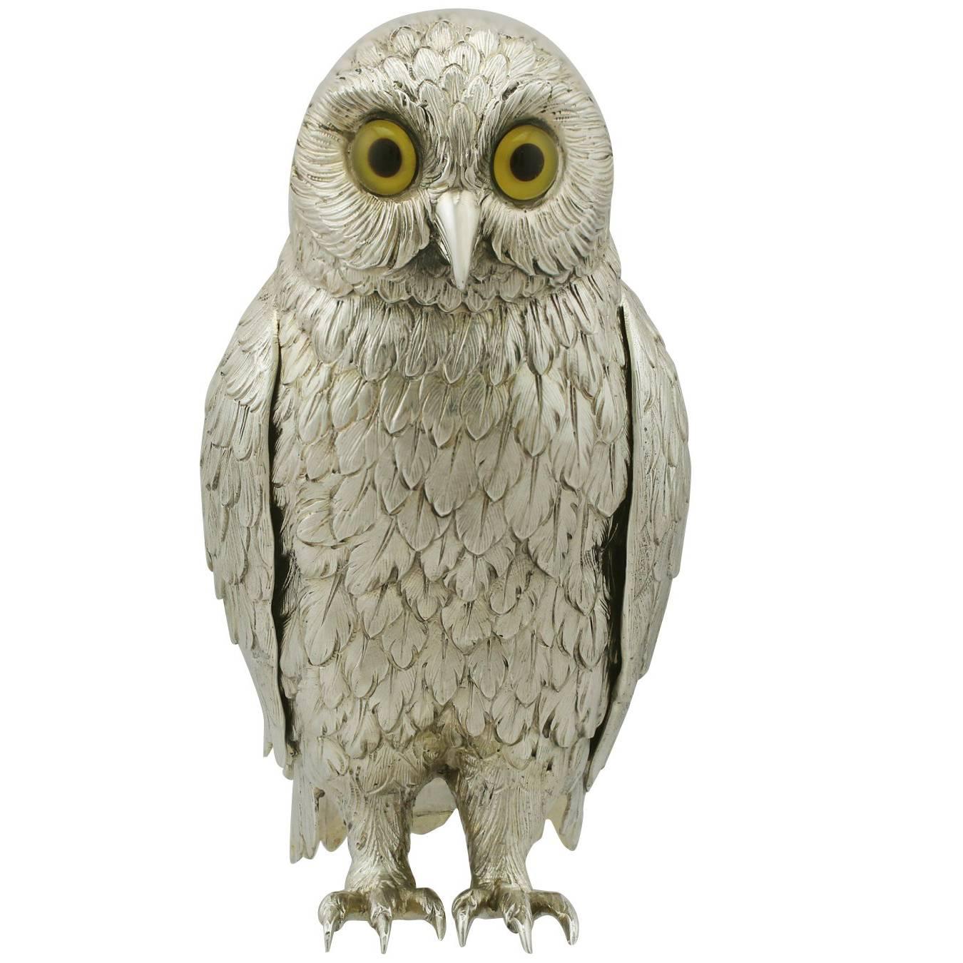 Sterling Silver 'Owl' Ornament by Israel Freeman & Son