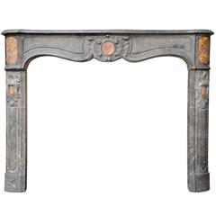 French Regency Period Paloma Gray Marble Fireplace, 18th Century