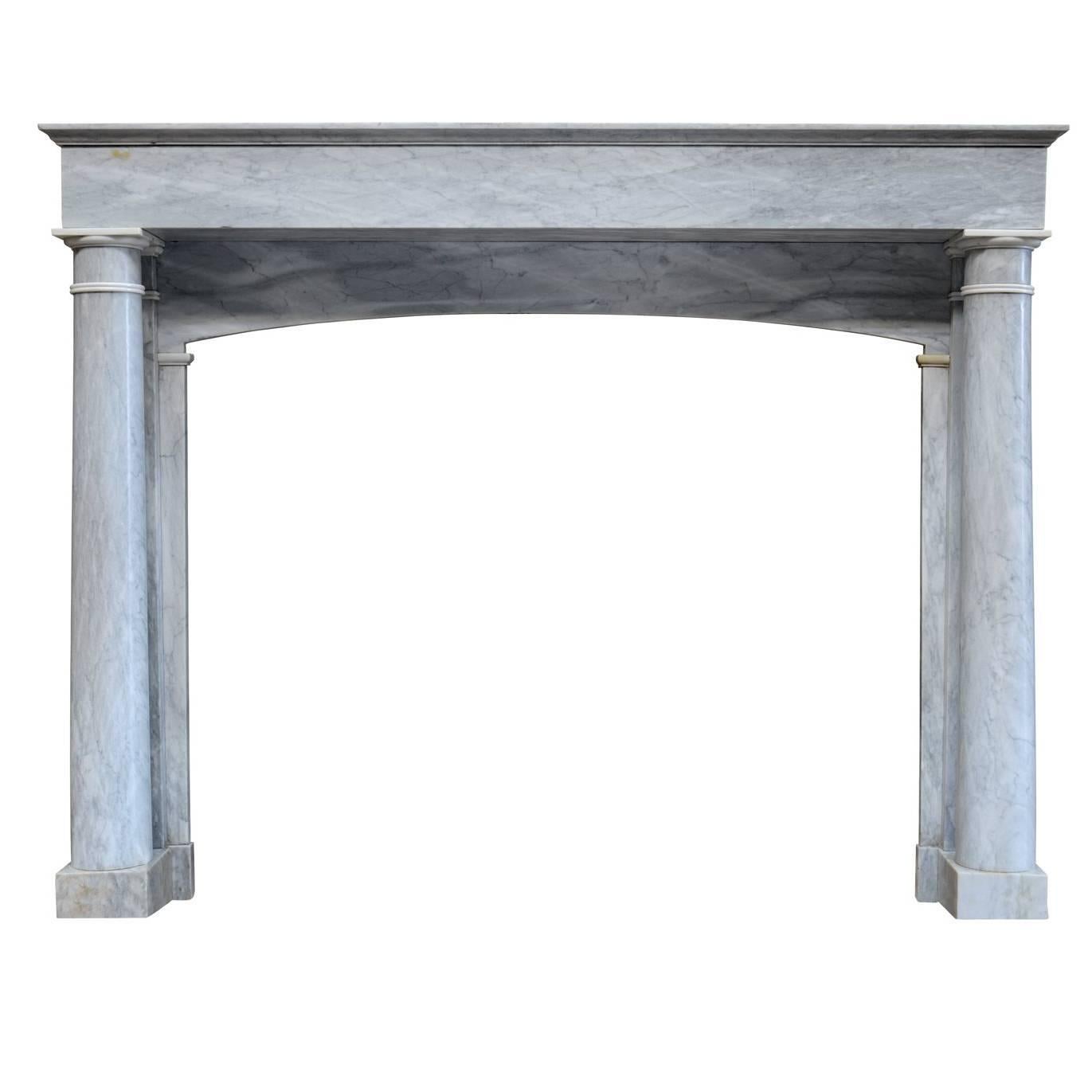 French Empire Period Turquin Blue Marble Fireplace, 19th Century For Sale