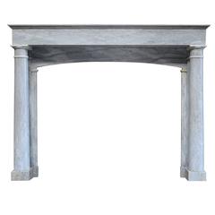 French Empire Period Turquin Blue Marble Fireplace, 19th Century