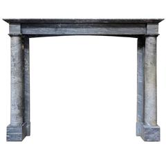 French Empire Period Capella Blue Turquin Marble Fireplace, 19th Century