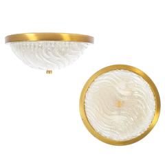 Pair of Glass and Brass Flush Mounts by Limburg, 1960 11