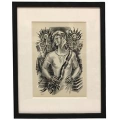 Set of Four Limited Edition Lithographs by Albert Decaris, La Republique 9