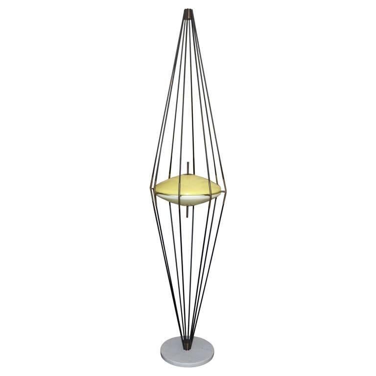 Ufo Floor Lamp, circa 1958, in the Style of Angelo Lelli, Italy For Sale
