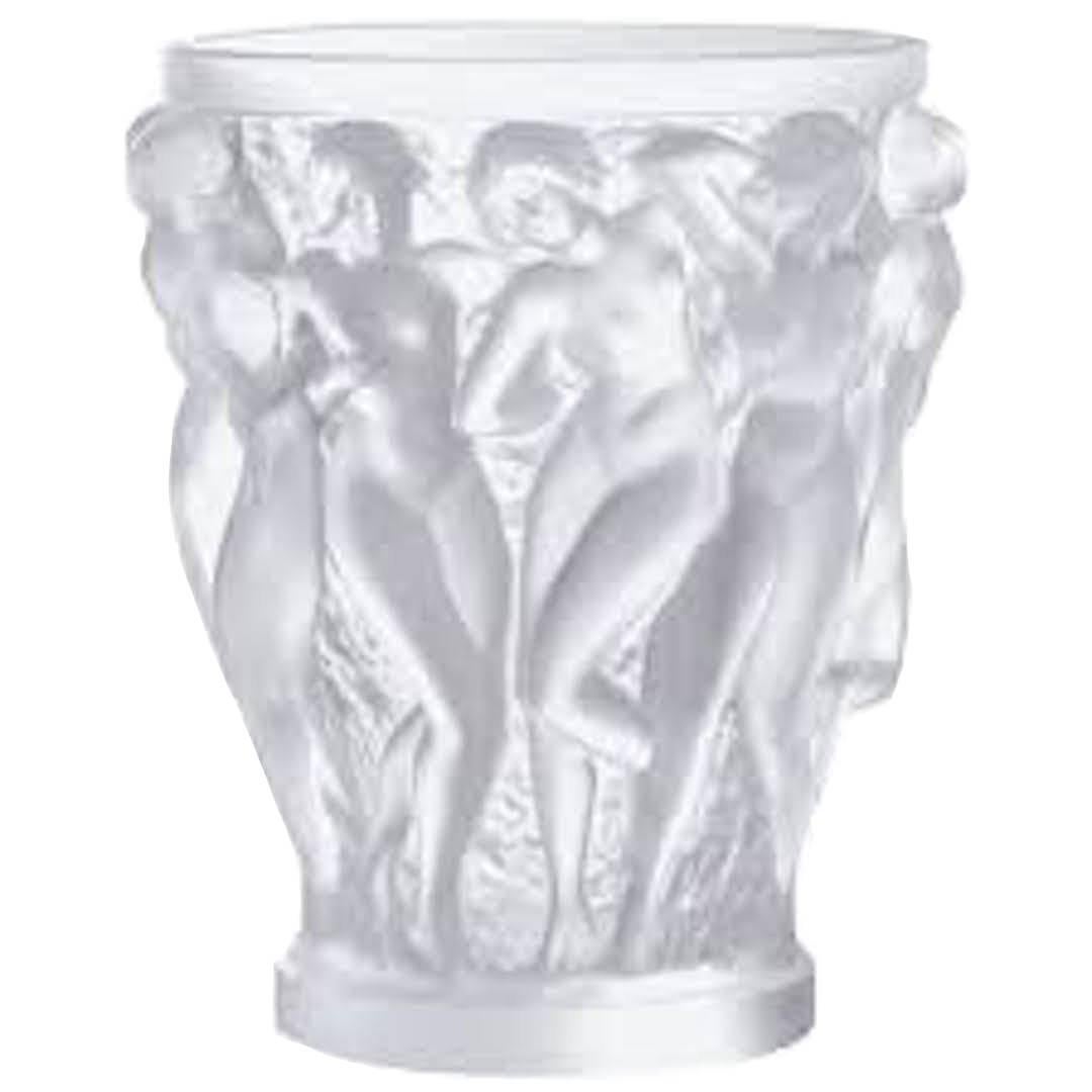 Lalique France Clear Crystal Bacchantes Vase For Sale